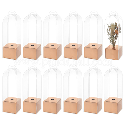 12 caja de plástico y papel para almacenar flores individuales&nbsp;CON-BC0007-98-1