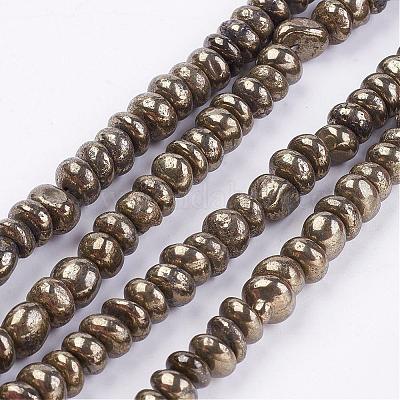 Natürliche Pyrit Perlenstränge&nbsp;G-G673-04-1