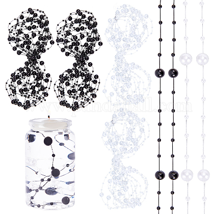 Nbeads 10m 2 Farben künstliche Perlenschnüre Perlen für schwimmende Kerzen KY-NB0001-31-1
