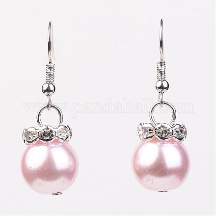 Glass Pearl Beads Dangle Earrings EJEW-JE02180-03-1