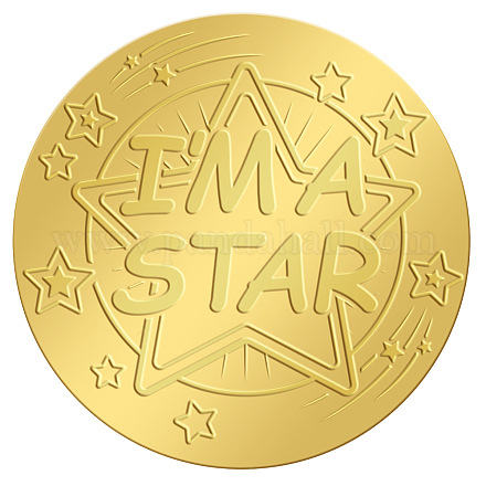 Craspire 2 Zoll goldgeprägte Umschlagsiegelaufkleber „I'm a Star“ DIY-WH0211-236-1