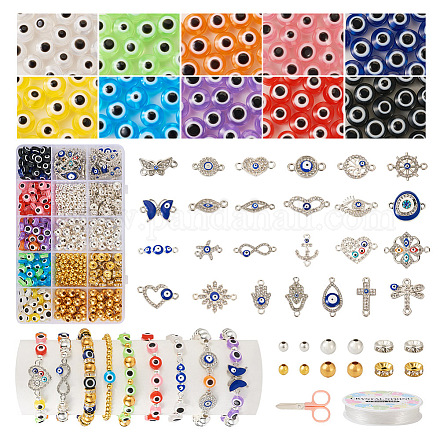 Kit fai da te per la creazione di braccialetti malocchio DIY-TA0004-41-1