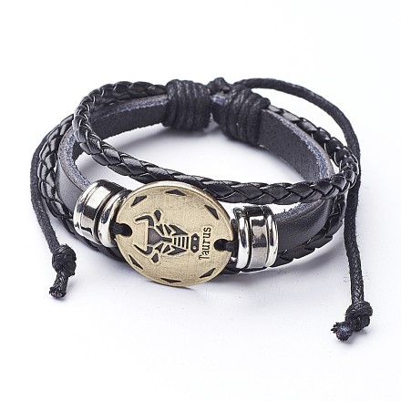 Bracelets de multi-brins avec cordon en cuir PU BJEW-E341-11E-AB-1