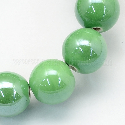 Perles rondes en porcelaine manuelles X-PORC-S489-8mm-09-1