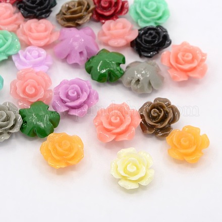 Synthetic Coral 3D Flower Rose Beads CORA-A005-12mm-M-1