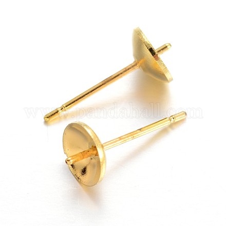 Brass Stud Earring Findings KK-F371-6mm-36G-1