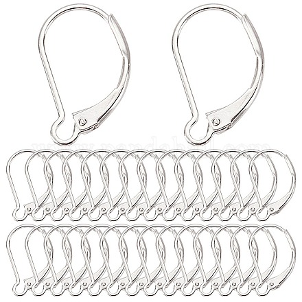 SUNNYCLUE 1 Box 40Pcs 925 Sterling Silver Plated Leverback Earring Findings French Leverback Earring Hooks Lever Back Earwire Leverbacks for Jewelry Making Accessories DIY Dangle Earrings Supplies KK-SC0005-65-1