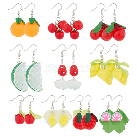 Sunnyclue diy kits de fabricación de pendientes colgantes con tema de frutas DIY-SC0001-16-1
