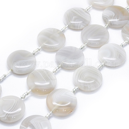 Natural Banded Agate/Striped Agate Beads Strands G-I245-42A-02-1