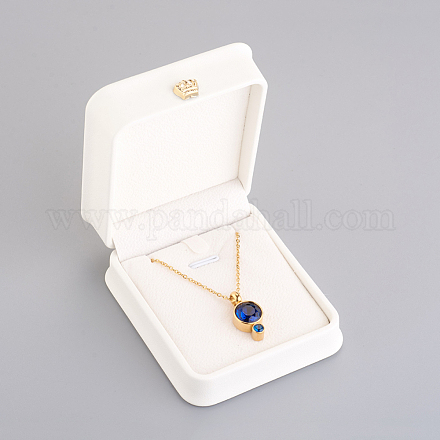 Coffrets cadeaux pendentif collier en cuir pu LBOX-L005-F04-1