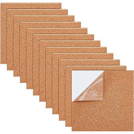 Benecreat 30 Stück 4 x 4 Zoll quadratische selbstklebende Korkplatten AJEW-WH0042-34A-1