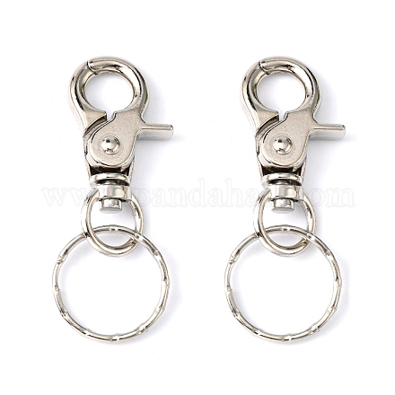 Iron Swivel Clasps with Key Rings HJEW-H017-P-1