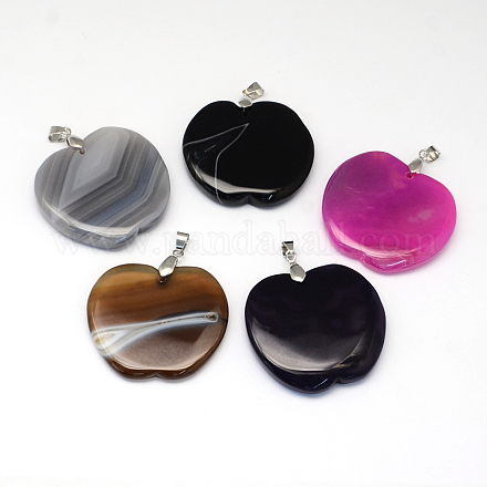 Apple Dyed Natural Agate Big Pendants G-Q942-39-1