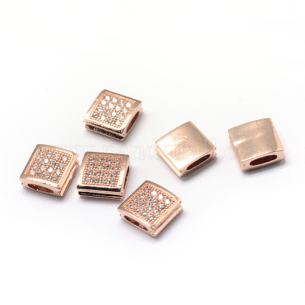 Perles de zircone cubique de placage de rack en laiton ZIRC-S036-02RG-1