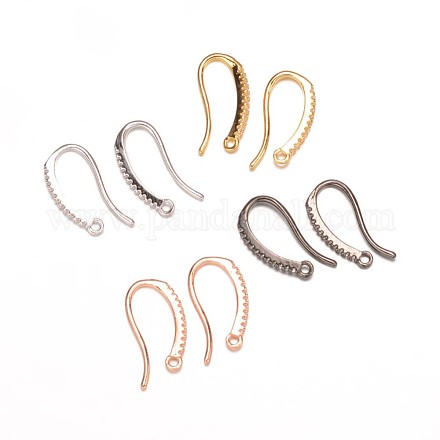 Brass Micro Pave Cubic Zirconia Earring Hooks X-ZIRC-K018-02M-1