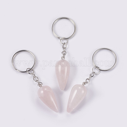 Porte-clés quartz rose naturel KEYC-P041-B014-1