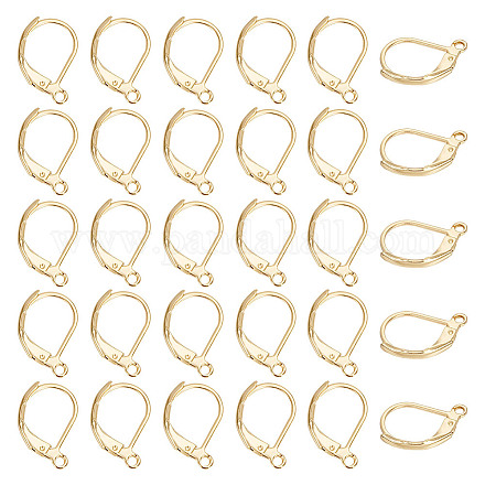 UNICRAFTALE 80pcs Golden Leverback Earring Findings 304 Stainless Steel Leverback Earrings with 1.4mm Loop Lever Back Hoop Earring for DIY Earrings Making 15x10x2mm STAS-UN0003-40G-1