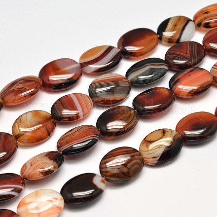 Dyed Oval Natural Agate Bead Strands G-M283-22-20x15mm-1