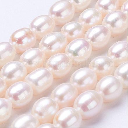 Fili di perle di perle d'acqua dolce coltivate naturali PEAR-P002-21-1