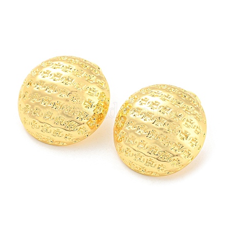 Rack Plating Brass Flat Round Stud Earrings EJEW-A028-37G-1