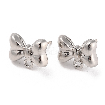 Accessoires de boucles d'oreilles en alliage d'argent EJEW-H108-01H-S-1
