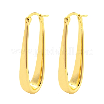 Rack Plating Brass Oval Hoop Earrings EJEW-A028-11G-1