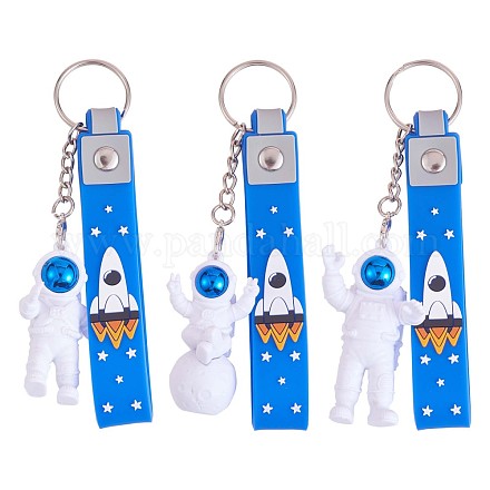 3 pièces astronaute porte-clés mignon espace porte-clés pour sac à dos portefeuille voiture porte-clés décoration enfants espace fête faveurs JX317B-1