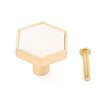 Hexagone avec poignées et boutons en laiton à motif marbré DIY-P054-C02-1