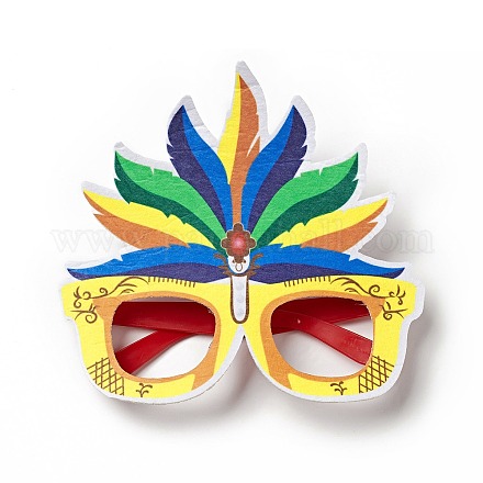 Filz Brasilien Karneval Brillengestell Dekoration AJEW-G044-01D-1