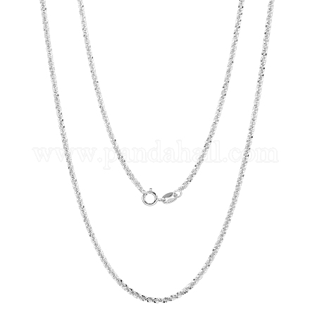 スターリングシルバーの薄い可憐なリンクチェーンネックレス、女性、男性用。  銀  925インチ（23.62cm） JN1096A-05-1