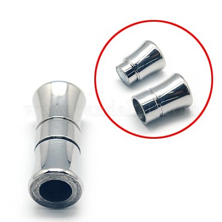 304 Stainless Steel Magnetic Clasps with Glue-in Ends STAS-E006-3-1