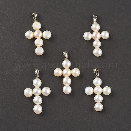 Colgantes de perlas naturales PEAR-T005-04-1