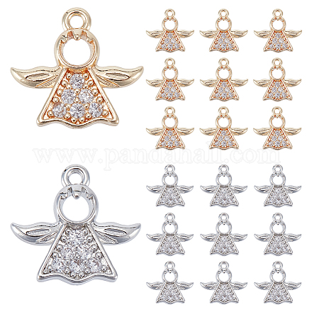 20 шт. подвески из латуни с микропаве KK-PH0009-43-1