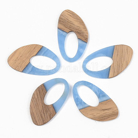 Ciondoli in resina opaca e legno di noce RESI-S389-002A-C01-1