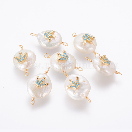 Conectores de eslabones de perlas naturales PEAR-F014-04G-A-1