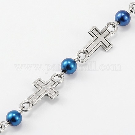 Handarbeit rund Glasperlenketten Perlen für Halsketten Armbänder machen AJEW-JB00075-06-1