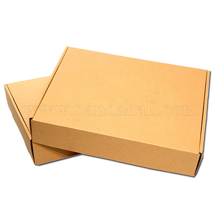 クラフト紙の折りたたみボックス  段ボール箱  私書箱  淡い茶色  31x19.5x6cm OFFICE-N0001-01N-1