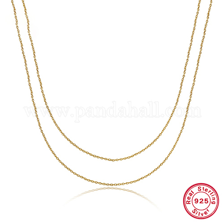 925 collares de doble capa de plata esterlina XE7887-1-1