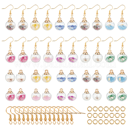 SUNNYCLUE 1 Box 20pcs 16mm Glass Ball Charms Crystal Glass Globe Earrings with Shining Stars Earring Making Starter Kit for Earring Necklace Making Craft Supplies Adults Women DIY-SC0017-81A-1