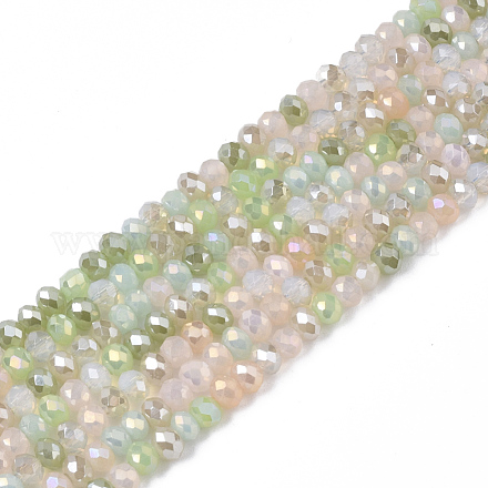 Electroplate Glass Beads Strands X-EGLA-S192-001A-B03-1