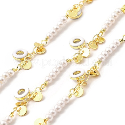 Handmade Glass Pearl Beaded Chains CHC-I045-05G-1