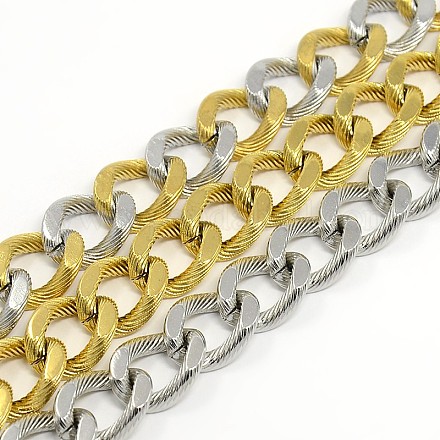 Cadena de bordillo de 304 acero inoxidable / pulseras de cadena trenzada STAS-A028-B133-1