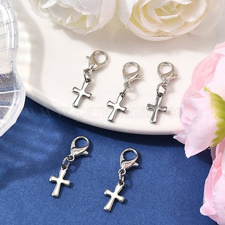Крест 304 нержавеющая сталь подвесные украшения HJEW-JM03574-1