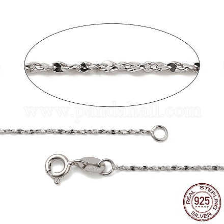 Collares de cadena de plata de ley 925 chapados en rodio de moda STER-M050-B-19-1