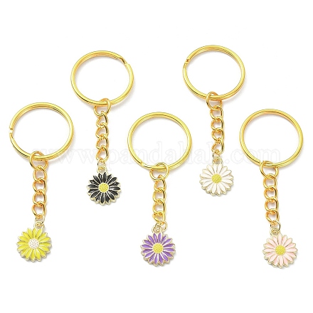 Porte-clés pendentif fleur en alliage émail KEYC-JKC00528-1