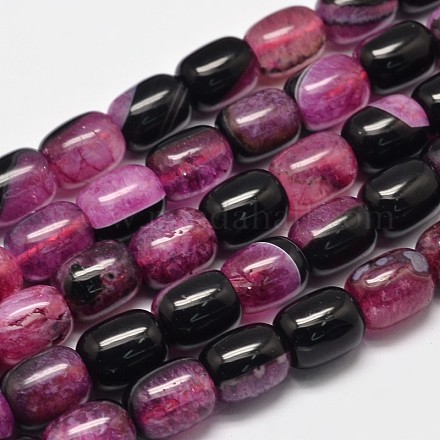 Dyed Natural Agate Column Bead Strands G-M258-08E-1
