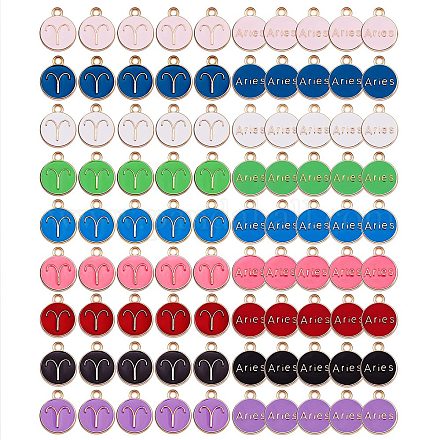 90 Stück 9 Farben Legierung Emaille Anhänger ENAM-SZ0001-54D-1