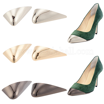 NBEADS 6 Pcs 3 Colors Metal Shoes Pointed Protector FIND-NB0003-32-1