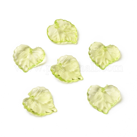 Verdes colgantes de hoja de acrílico transparente para la joya del collar fornido X-DBLA410-9-1