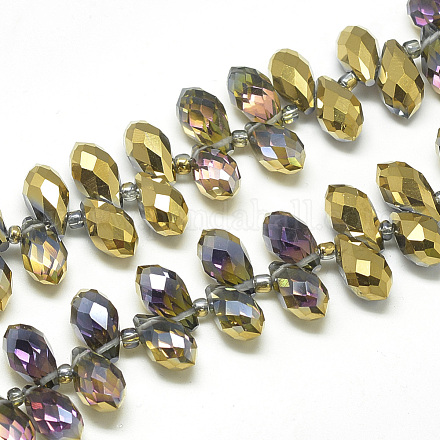 Electroplate Glass Beads Strands EGLA-S142-8x13mm-02-1